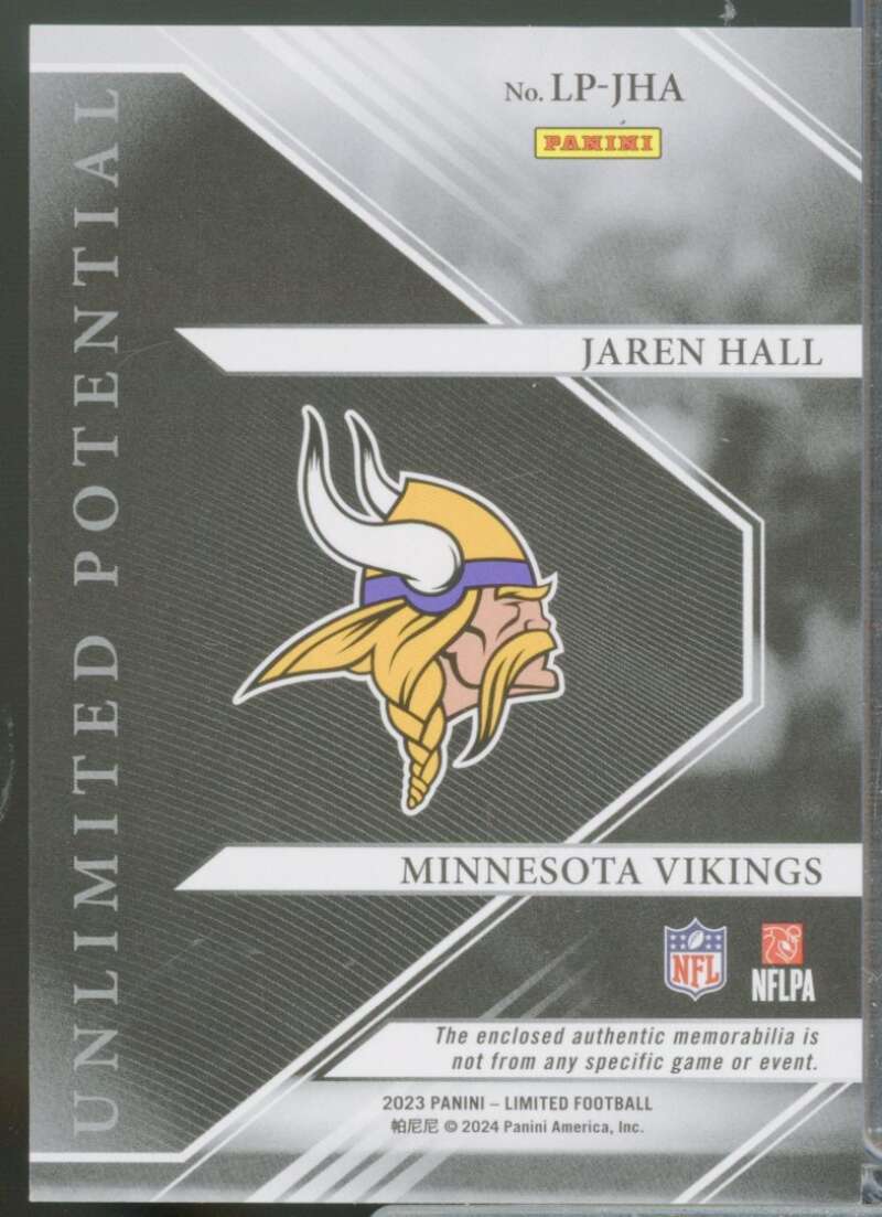 Jaren Hall Rookie 2023 Limited Unlimited Potential Jerseys Silver Spotlight #17  Image 2