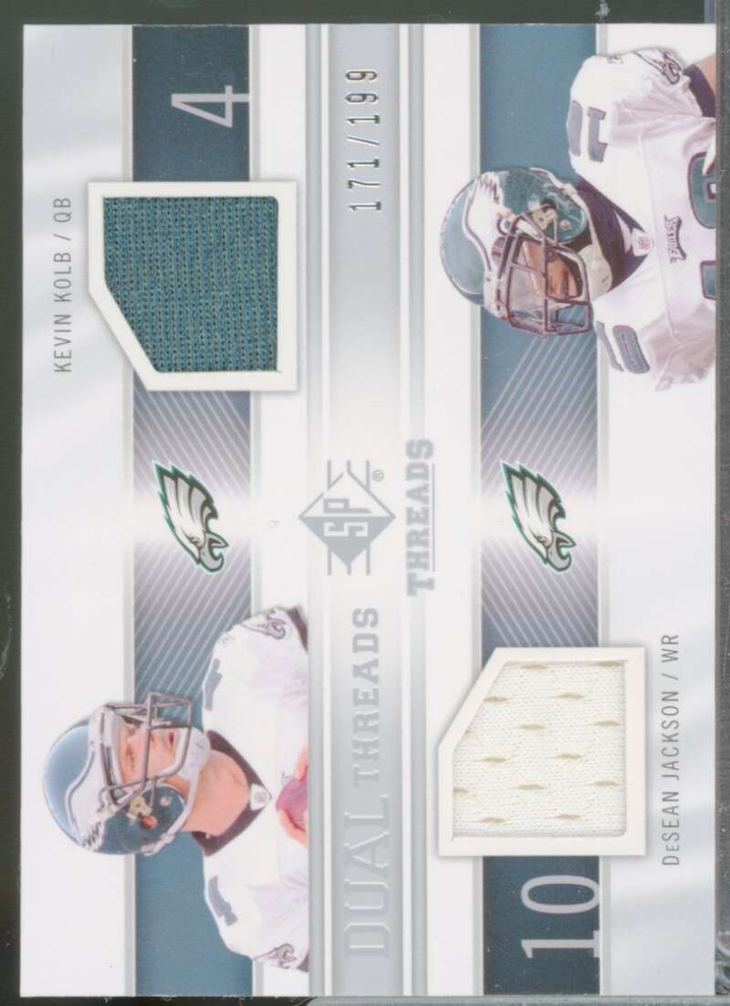 Kevin Kolb DeSean Jackson Rookie Card 2009 SP Threads Dual Threads #KJ  Image 1