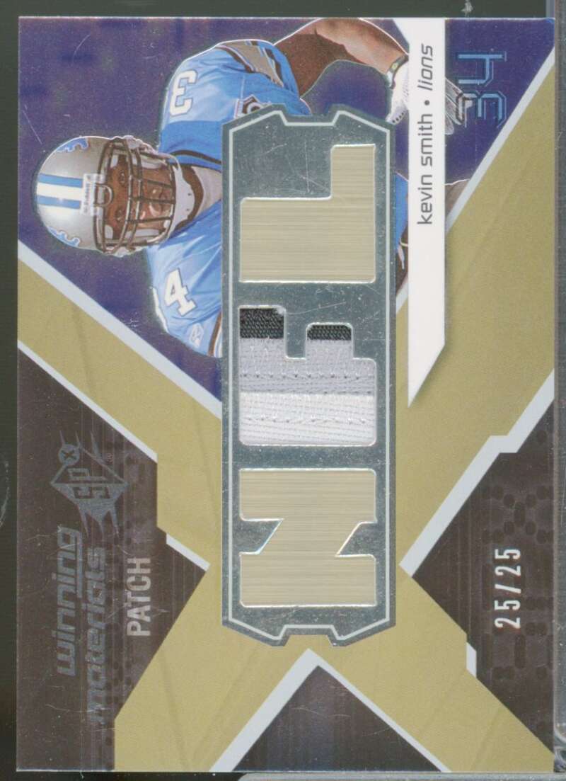 Kevin Smith Card 2008 SPx Winning Materials NFL Jersey Patch /25 #WMKS  Image 1