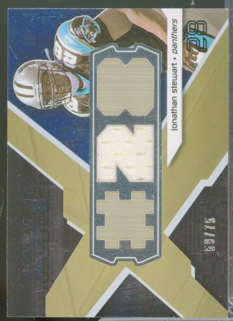 Jonathan Stewart Rookie Card 2008 SPx Winning Materials Jersey Number /75 #WMJS  Image 1