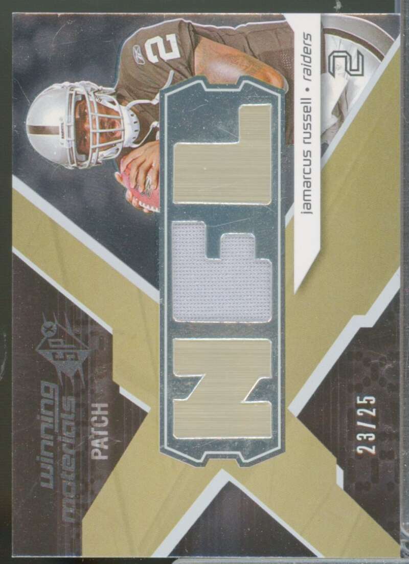 JaMarcus Russell Card 2008 SPx Winning Materials NFL Jersey Patch /25 #WMJR  Image 1