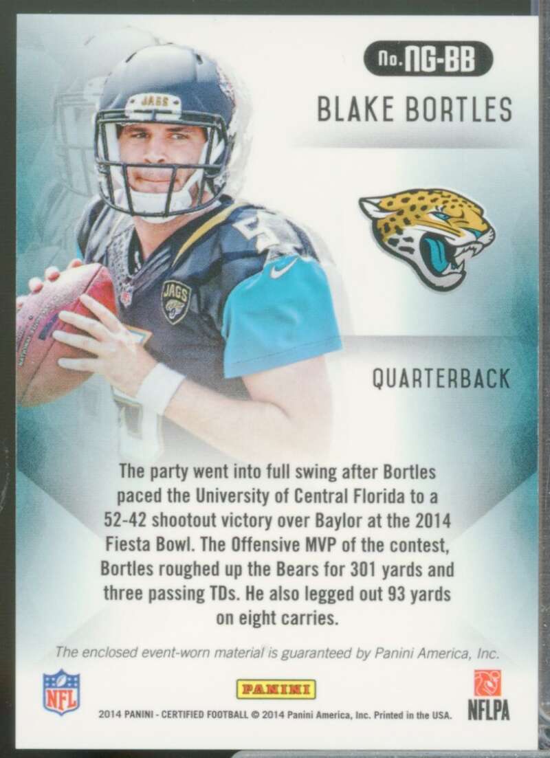 Blake Bortles Rookie /599 2014 Certified New Generation Jersey Materials #NGBB  Image 2