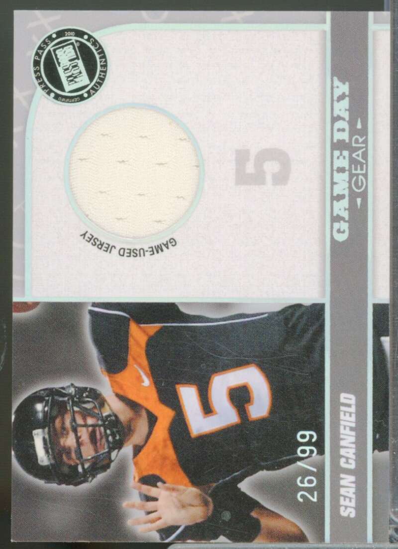 Sean Canfield 2010 Press Pass PE Game Day Gear Jerseys Silver Holofoil #GDGSC  Image 1