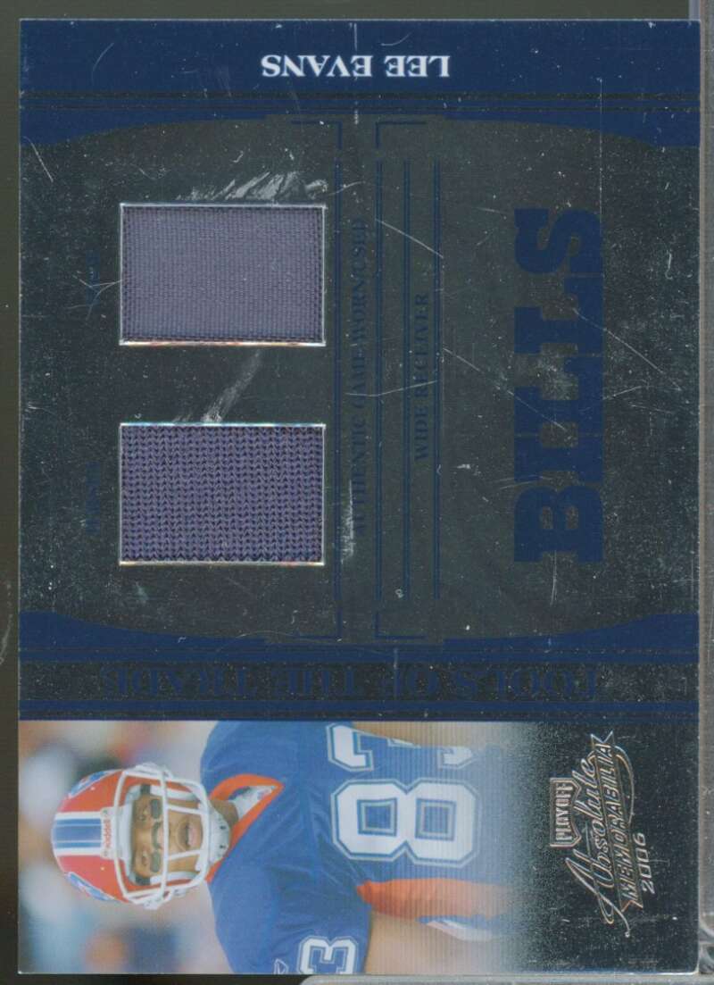 Lee Evans /30 2006 Absolute Tools of the Trade Jersey Material Double Blue #92  Image 1