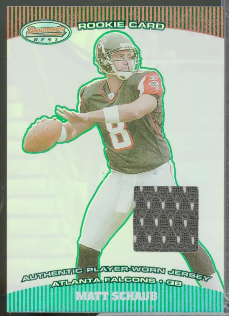 Matt Schaub Rookie Card 2004 Bowman's Best Jersey Green #116  Image 1