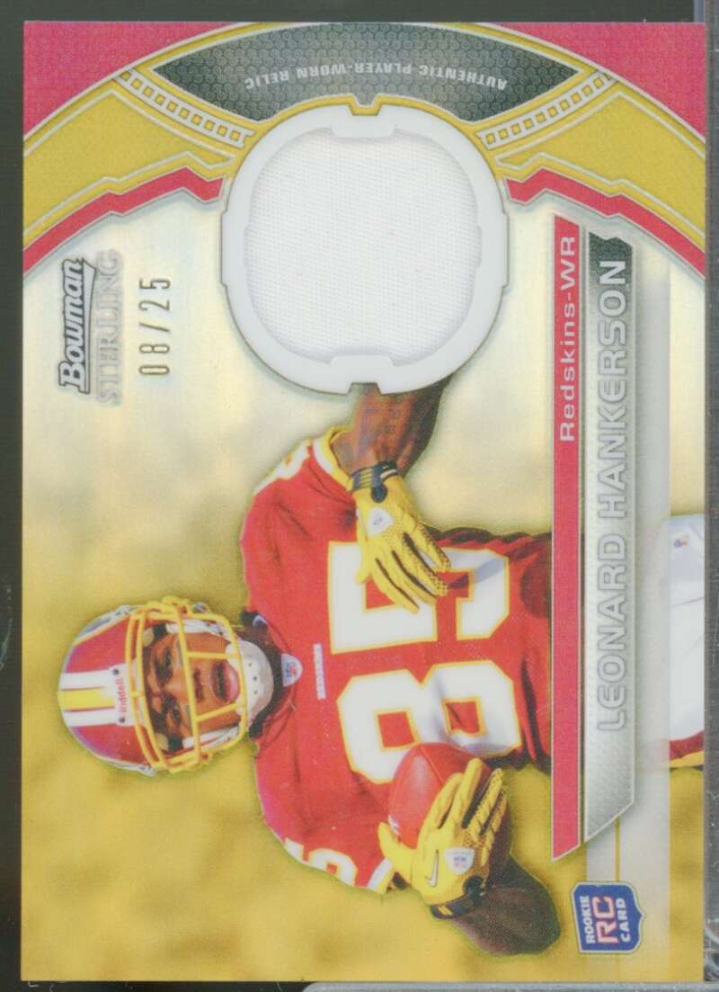 Leonard Hankerson /25 Card 2011 Bowman Sterling Jersey Gold Refractors #BSRLH  Image 1