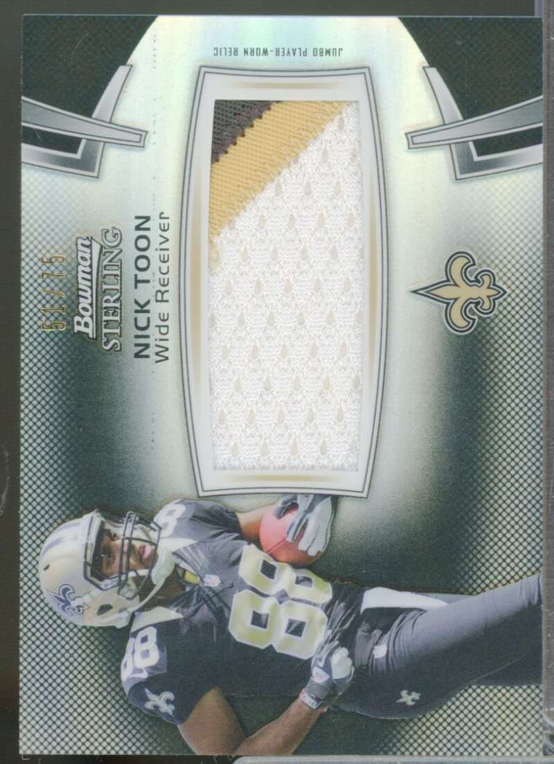 Nick Toon Rookie /75 Card 2012 Bowman Sterling Jersey Black Refractors #BSJRRNT  Image 1