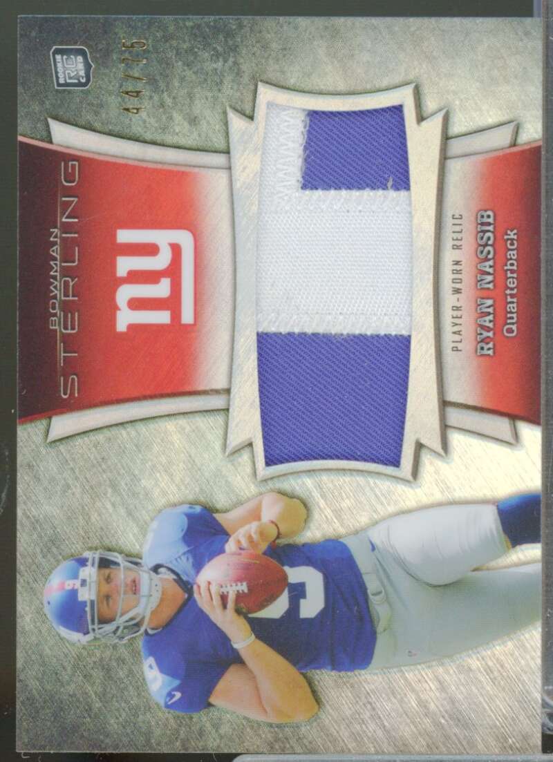 Ryan Nassib Rookie /75 2013 Bowman Sterling Jersey Black Refractors #BSJRRRN  Image 1