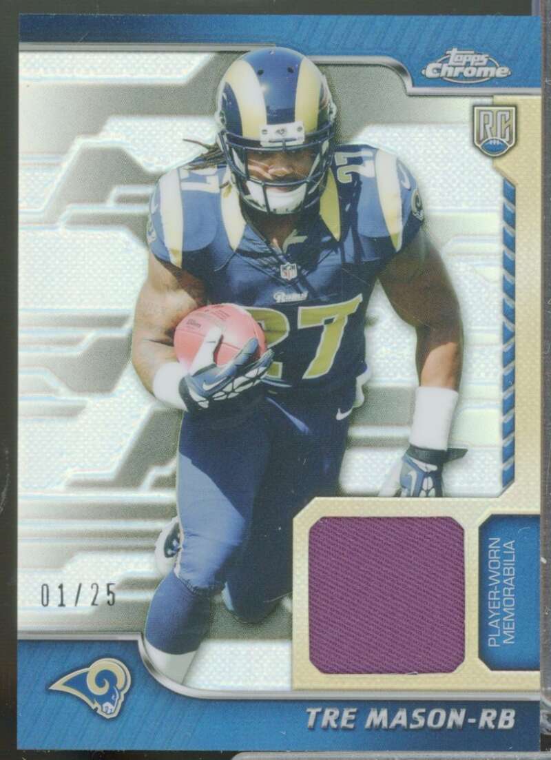 Tre Mason /25 2014 Topps Chrome Rookie Jersey Relics Black Refractors #RRTM  Image 1