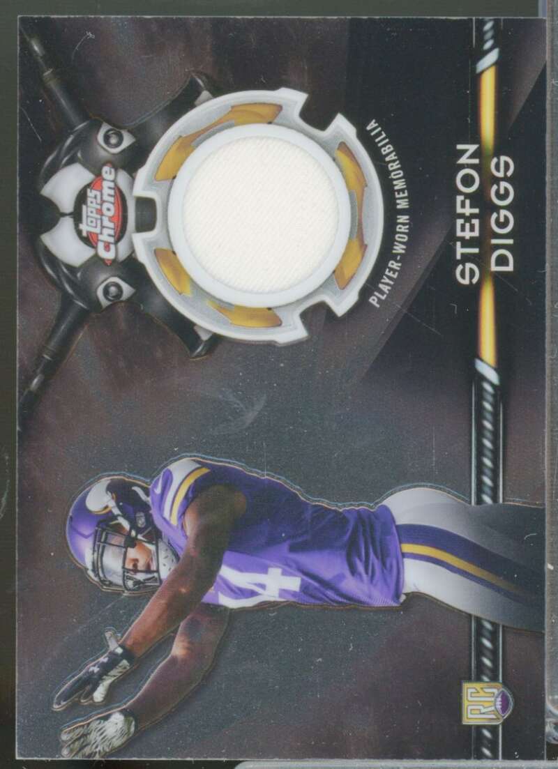 Stefon Diggs Card 2015 Topps Chrome Rookie Retail Jersey Relics #TCRRSD  Image 1
