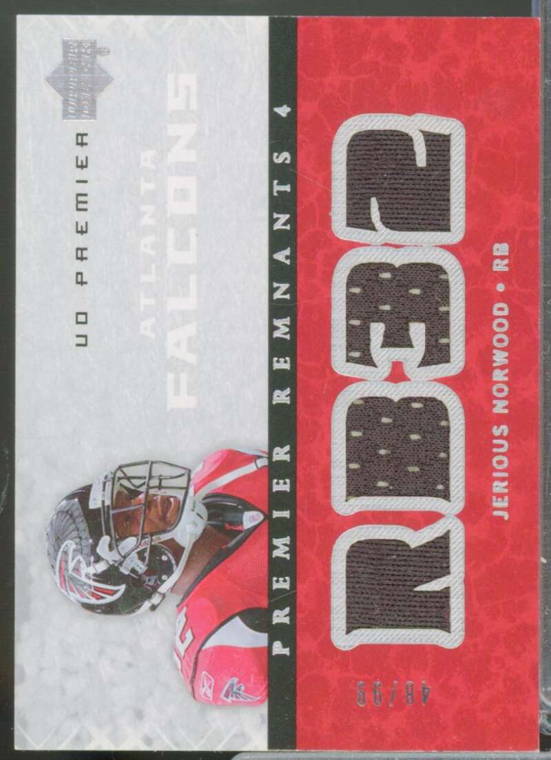 Jerious Norwood Card 2007 Upper Deck Premier Remnants Jersey Quad #PR4JN  Image 1