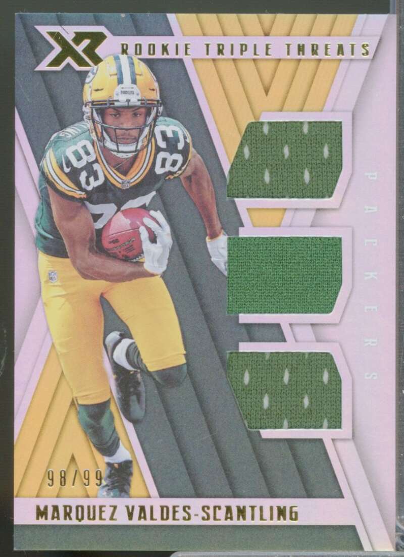 Marquez Valdes-Scantling Card 2018 Panini XR Rookie Triple Threats Jersey #40  Image 1