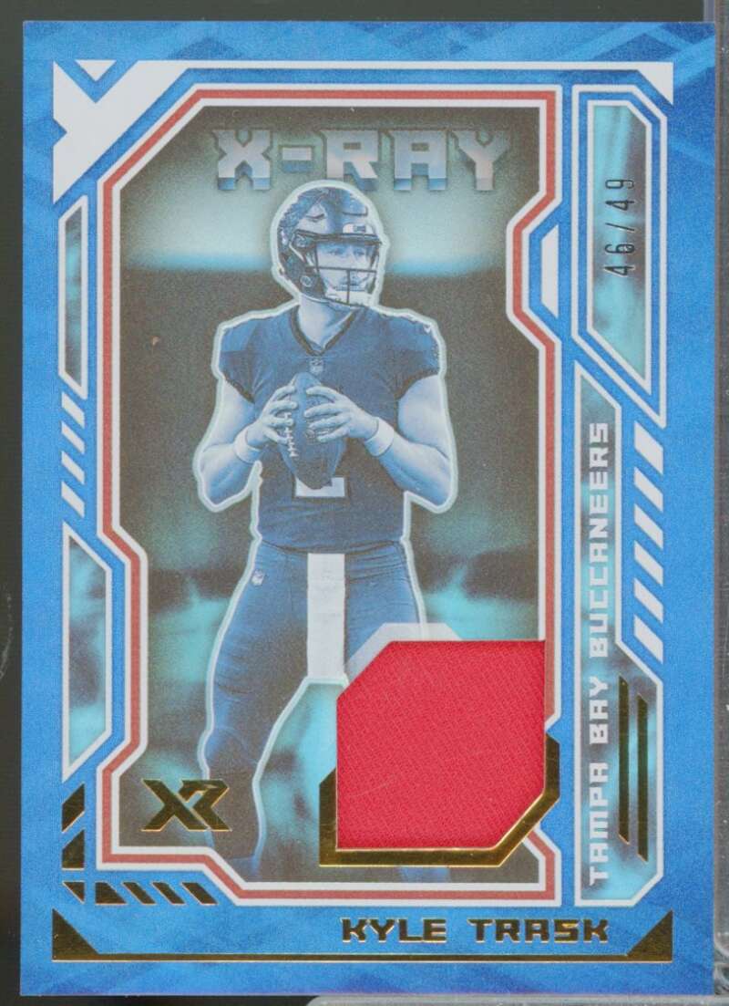 Kyle Trask /49 Card 2021 Panini XR X-Ray Jersey Swatches Blue #20  Image 1