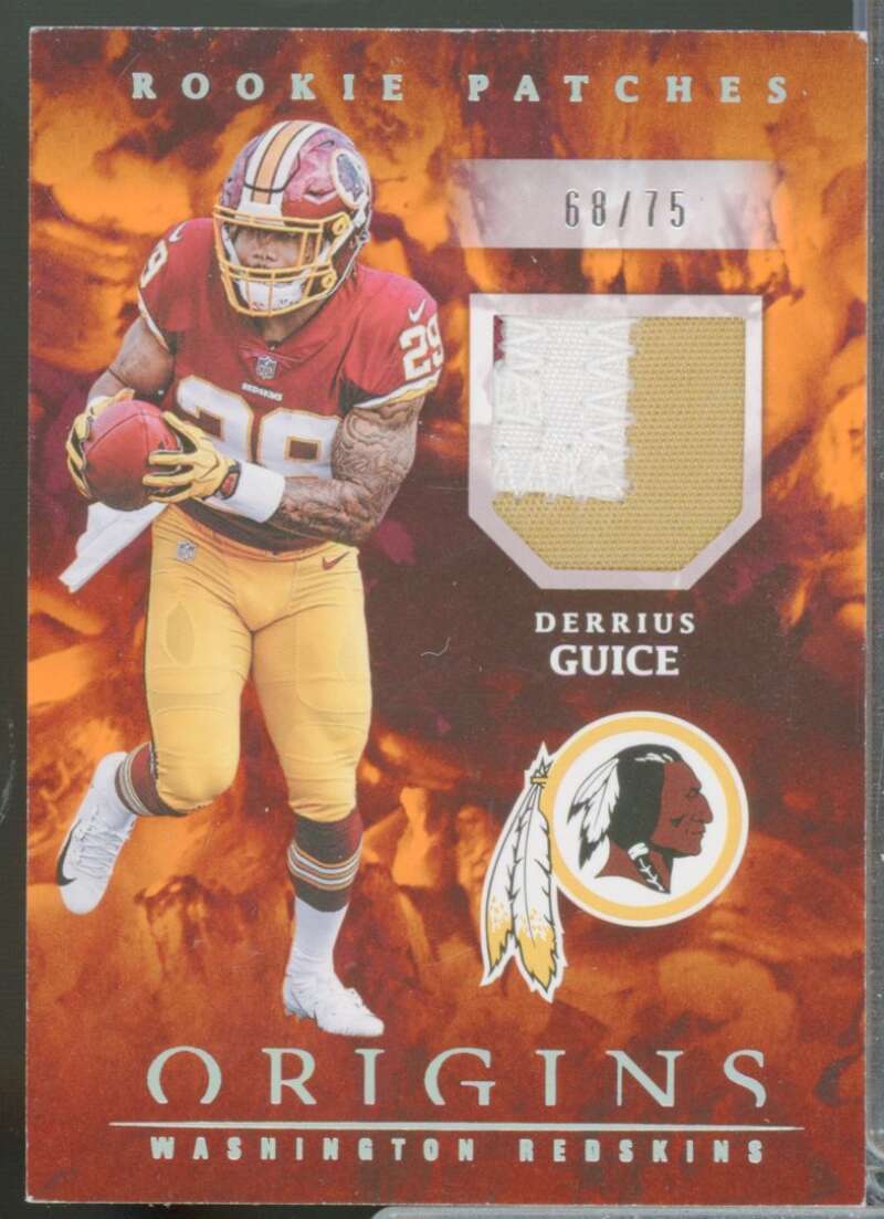 Derrius Guice /75 Card 2018 Panini Origins Rookie Jersey Patches Orange #9  Image 1