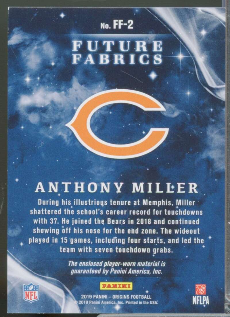 Anthony Miller /49 Card 2019 Panini Origins Future Fabrics Jersey #2  Image 2