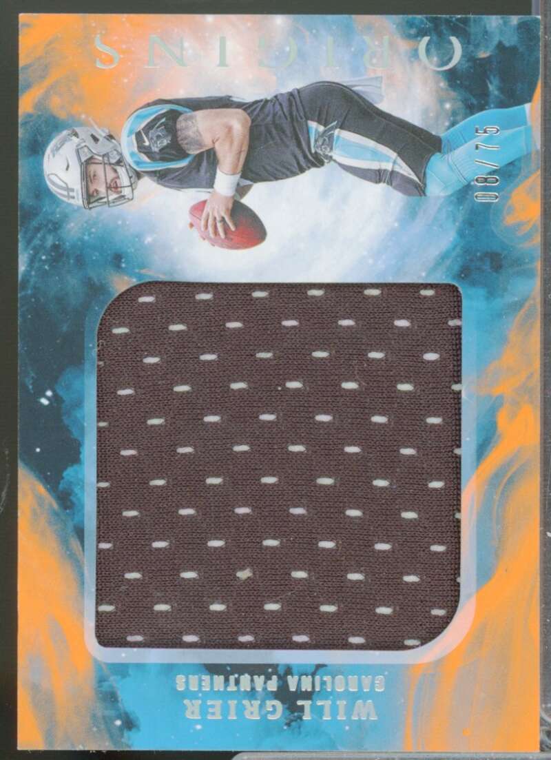 Will Grier /75 Card 2019 Panini Origins Rookie Jumbo Jerseys Orange #5  Image 1