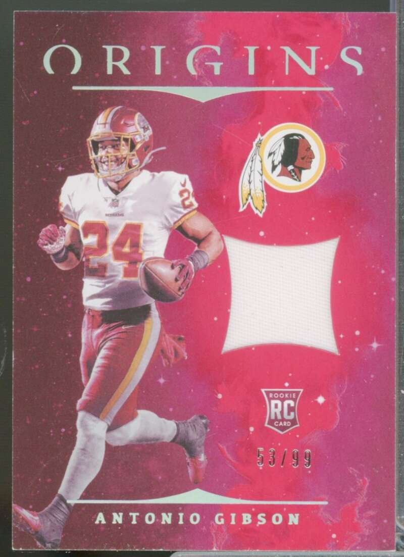 Antonio Gibson /99 Card 2020 Panini Origins Rookie Patches Jersey Red #26  Image 1
