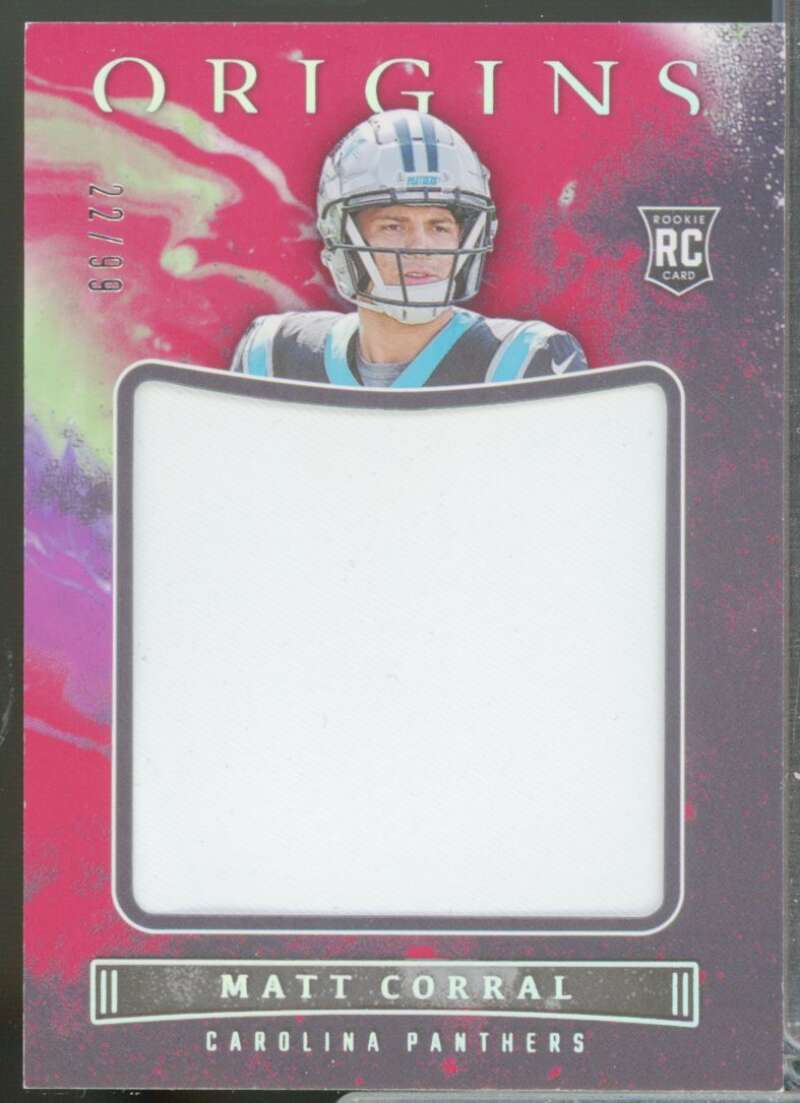 Matt Corral /99 Card 2022 Panini Origins Rookie Jumbo Jerseys Red #27  Image 1
