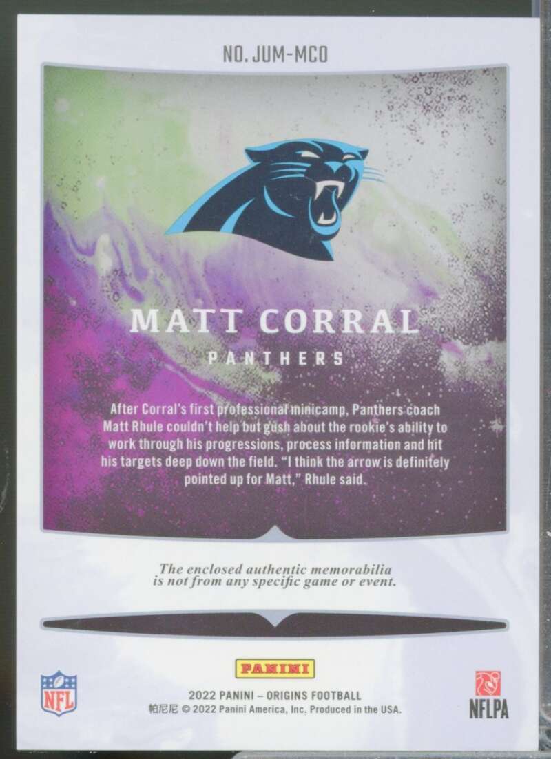 Matt Corral /99 Card 2022 Panini Origins Rookie Jumbo Jerseys Red #27  Image 2