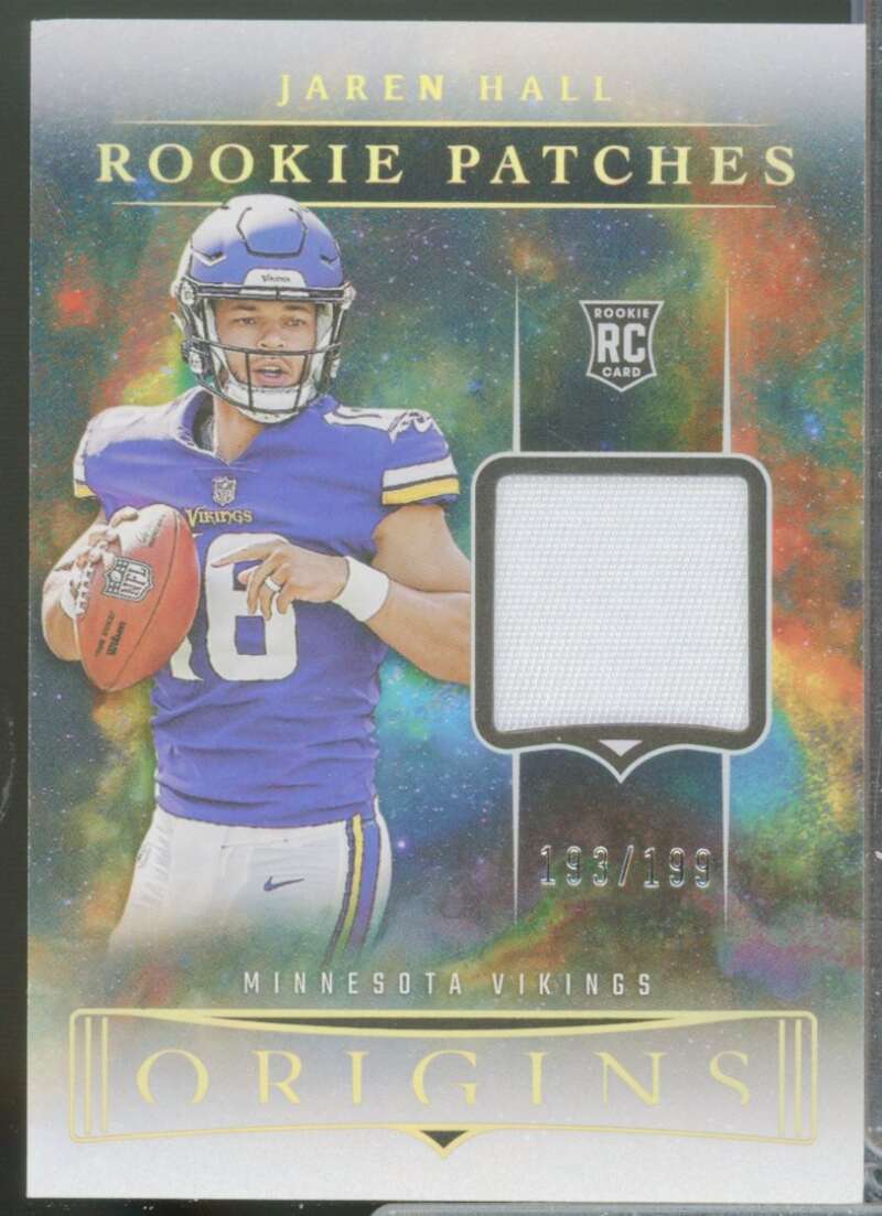 Jaren Hall Card 2023 Panini Origins Rookie Patches Jersey #143  Image 1