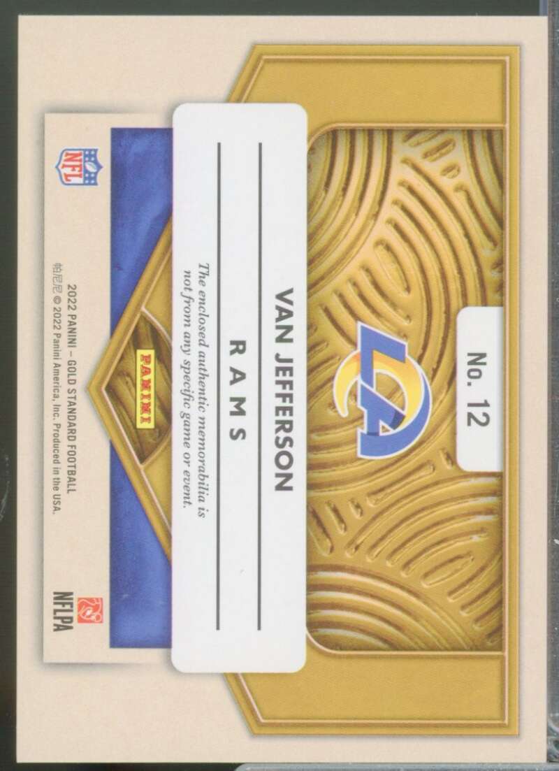 Van Jefferson /299 2022 Panini Gold Standard Mother Lode Jersey Materials #12  Image 2