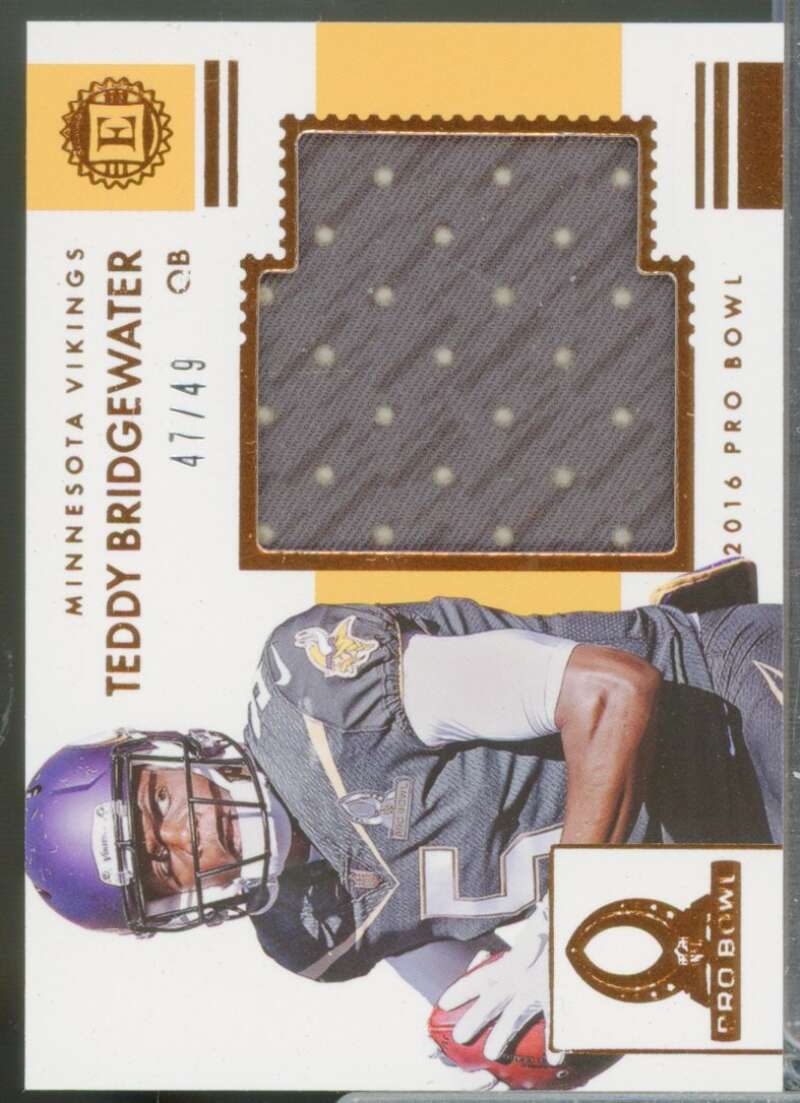 Teddy Bridgewater /49 2016 Panini Encased Pro Bowl Jumbo Jersey Materials #10  Image 1