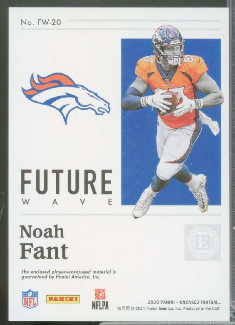 Noah Fant /60 Card 2020 Panini Encased Future Wave Jersey Materials #20  Image 2