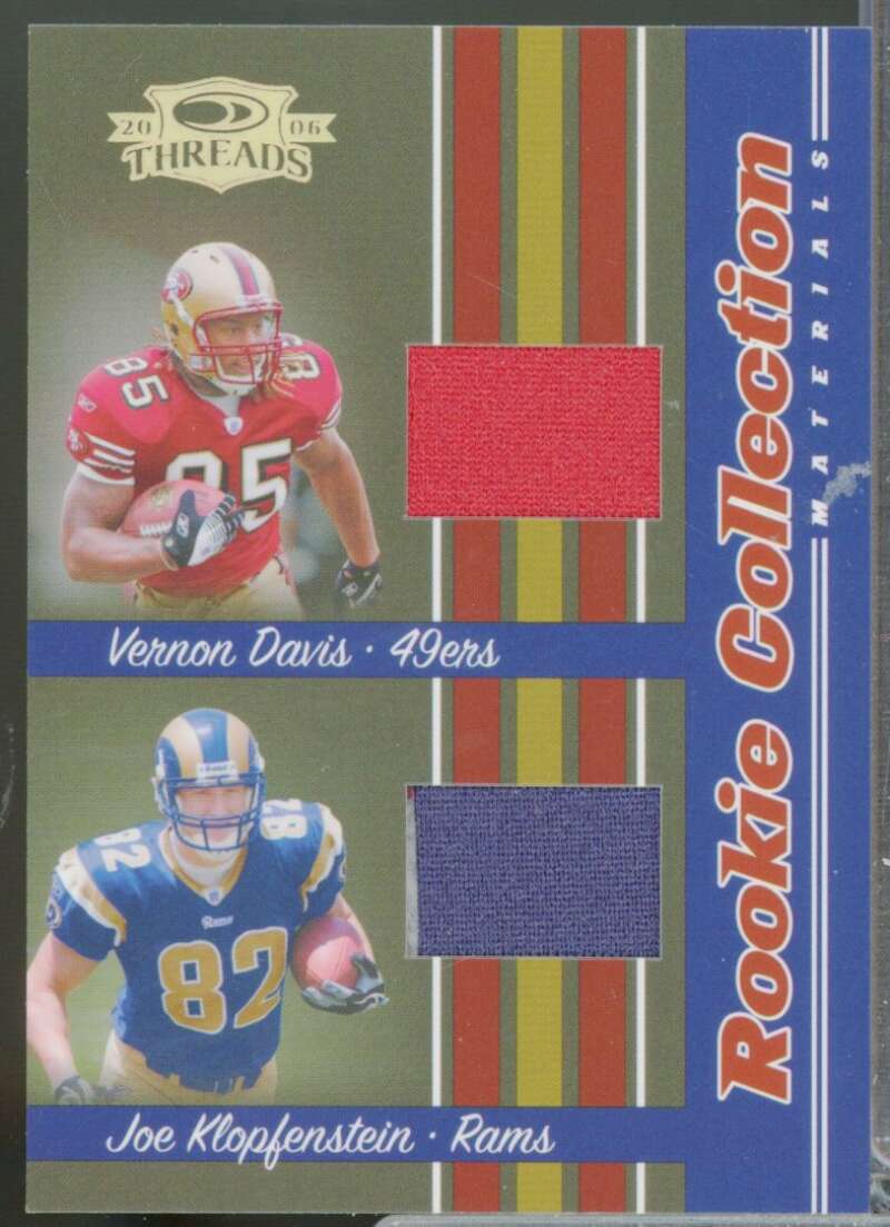 Vernon Davis Joe Klopfenstein 2006 Donruss Threads Rookie Collection Jerseys #8  Image 1