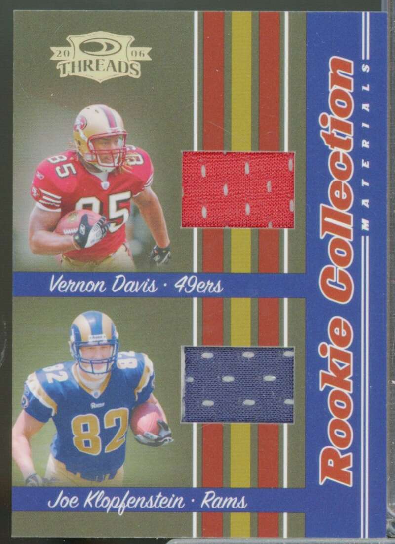 Vernon Davis Joe Klopfenstein 2006 Donruss Threads Rookie Collection Jerseys #8  Image 1