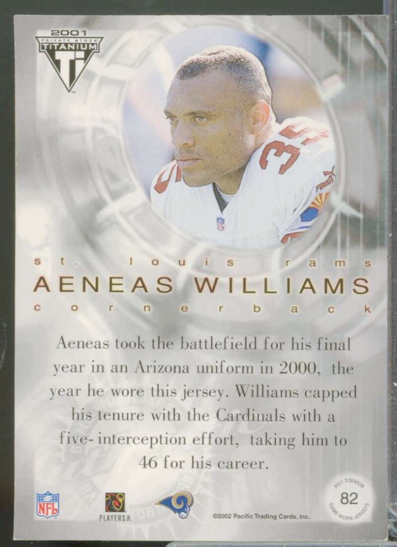 Aeneas Williams /386 Card 2001 Titanium Post Season Jersey Patches #82  Image 2