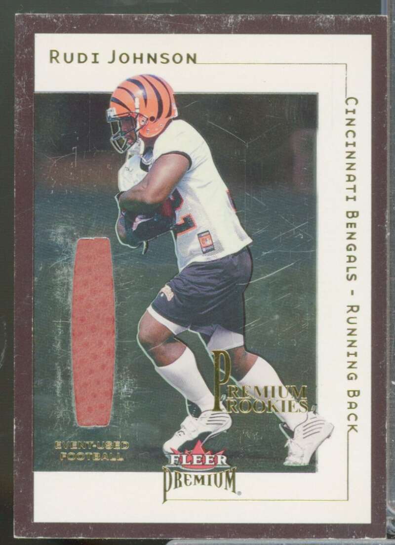 Rudi Johnson Card 2001 Fleer Premium Rookie Game Ball #219  Image 1