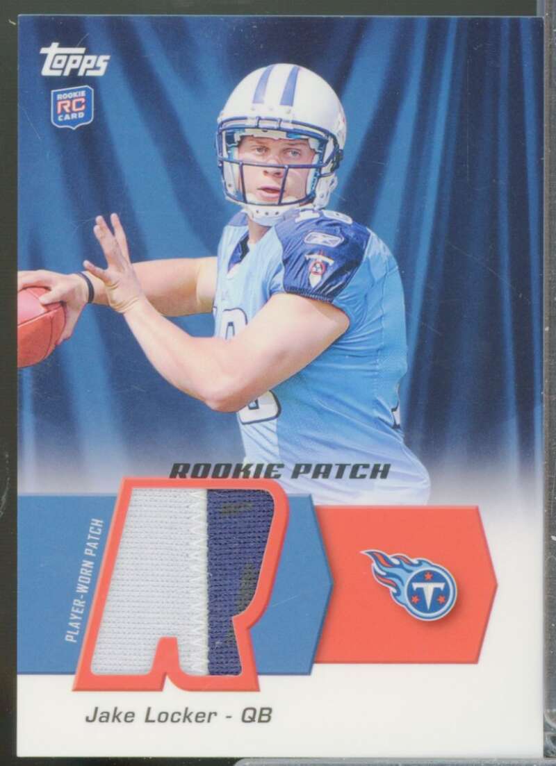 Jake Locker Card 2011 Topps Rookie Jersey Patch #HRPJL  Image 1
