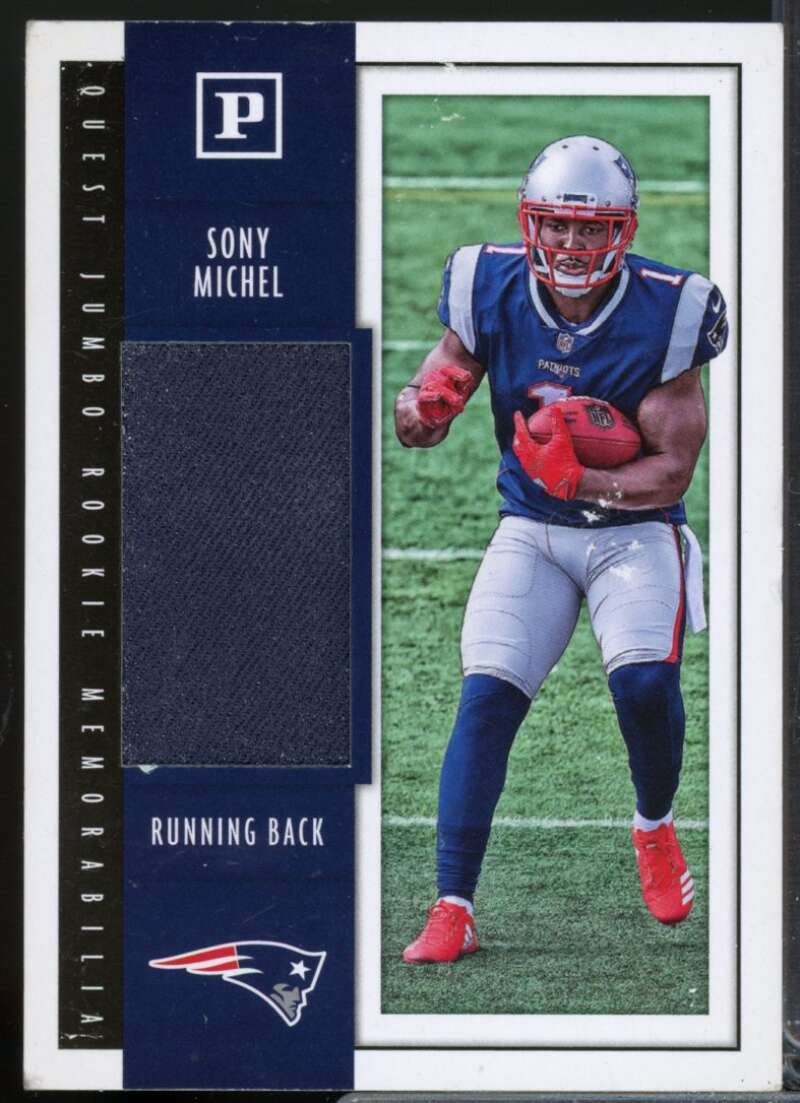 Sony Michel Card 2018 Panini Quest Jumbo Rookie Jersey Memorabilia #9  Image 1