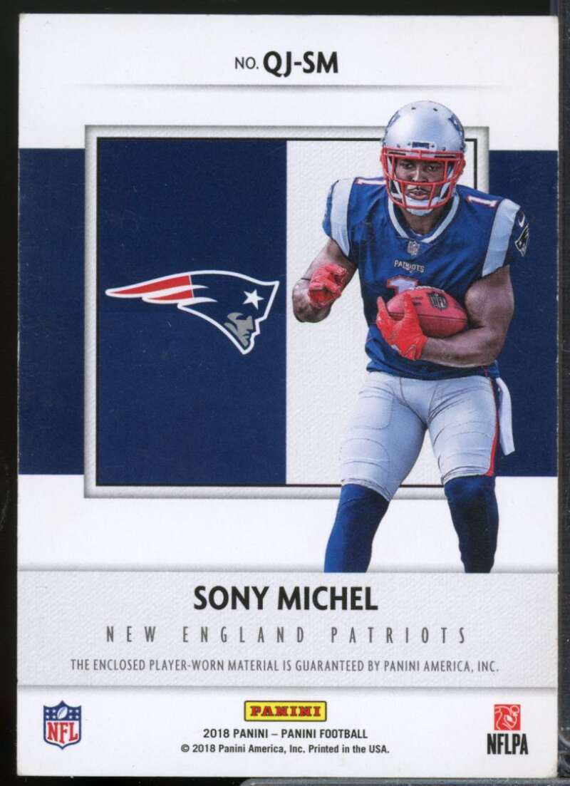 Sony Michel Card 2018 Panini Quest Jumbo Rookie Jersey Memorabilia #9  Image 2