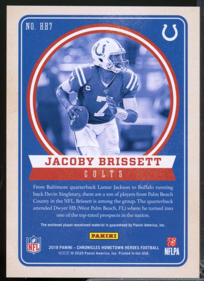 Jacoby Brissett /49 Card 2019 Chronicles Hometown Heroes Dual Jerseys Blue #7  Image 2