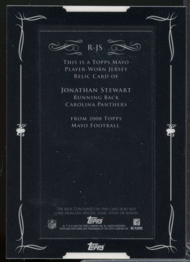 Jonathan Stewart Card 2008 Topps Mayo Jersey Relics #RJS  Image 2