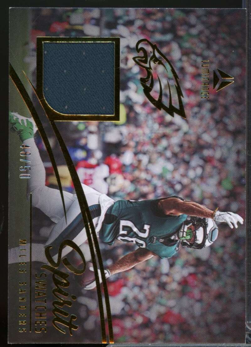 Miles Sanders /50 Card 2023 Panini Luminance Spirit Swatches Jersey Gold #10  Image 1
