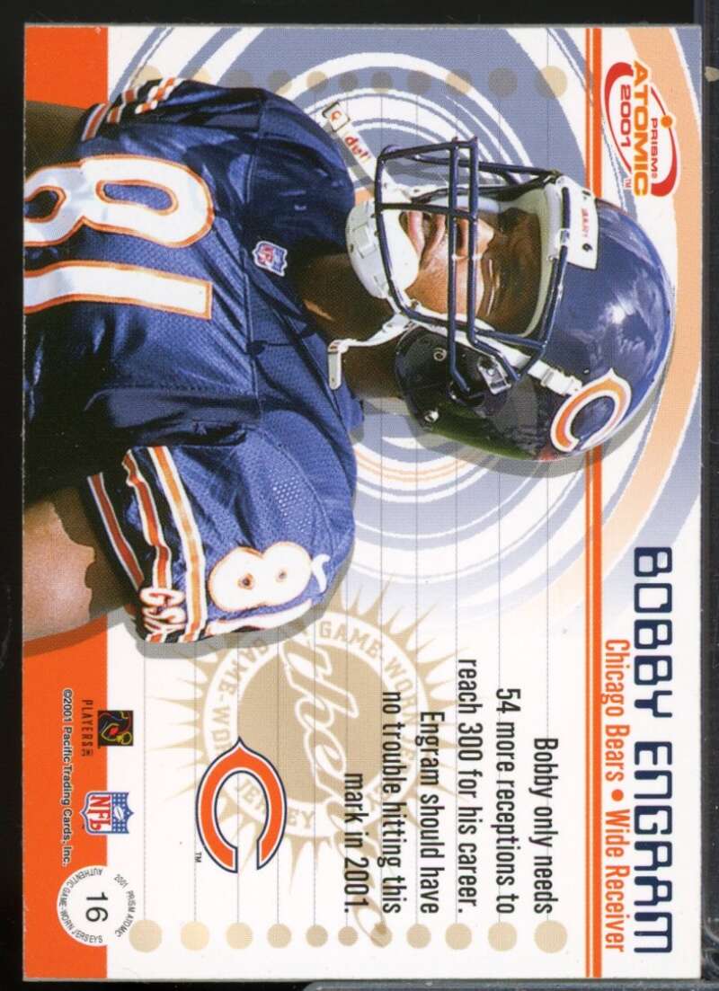 Bobby Engram Card 2001 Pacific Prism Atomic Jersey Patch Variation #16  Image 2