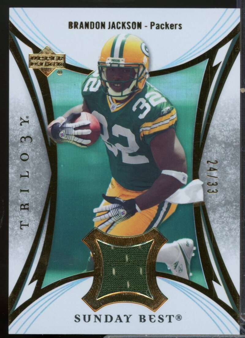 Brandon Jackson /33 Card 2007 Upper Deck Trilogy Sunday Best Jersey Gold #BJ  Image 1