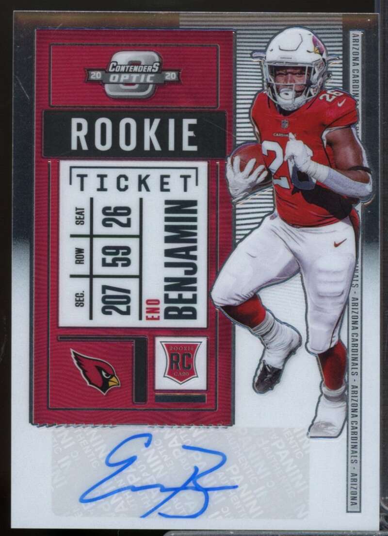 Eno Benjamin Rookie Card 2020 Panini Contenders Optic Autograph #197  Image 1