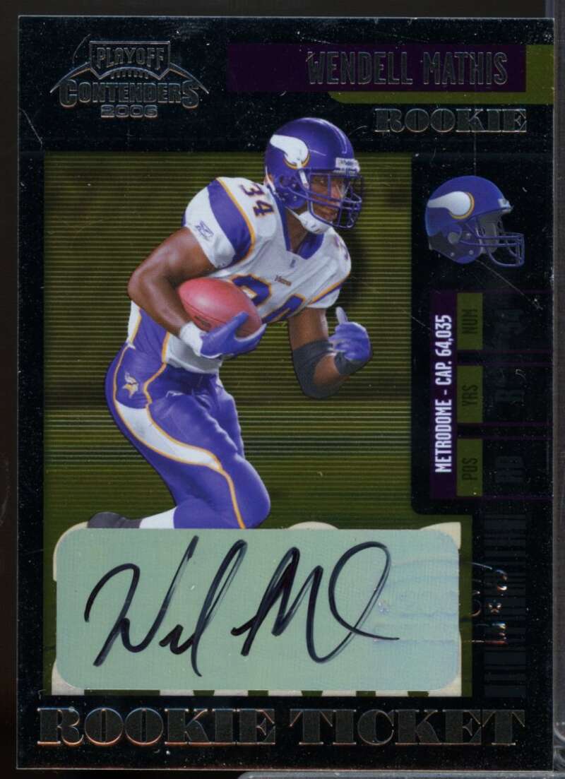 Wendell Mathis Rookie Card 2006 Playoff Contenders Autograph #153  Image 1