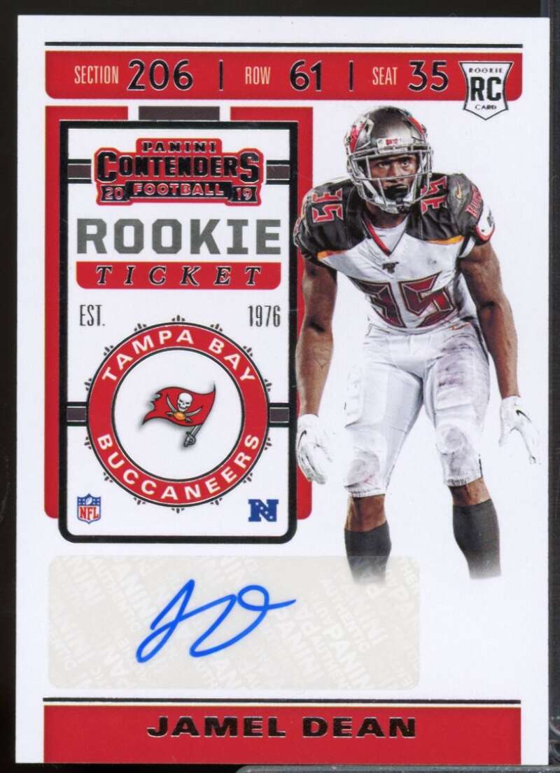 Jamel Dean Rookie Card 2019 Panini Contenders Autograph #218  Image 1