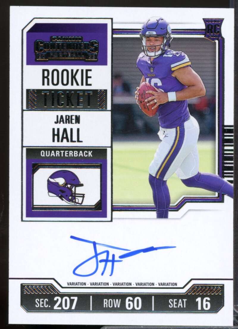 Jaren Hall Rookie Card 2023 Panini Contenders Autograph #116  Image 1