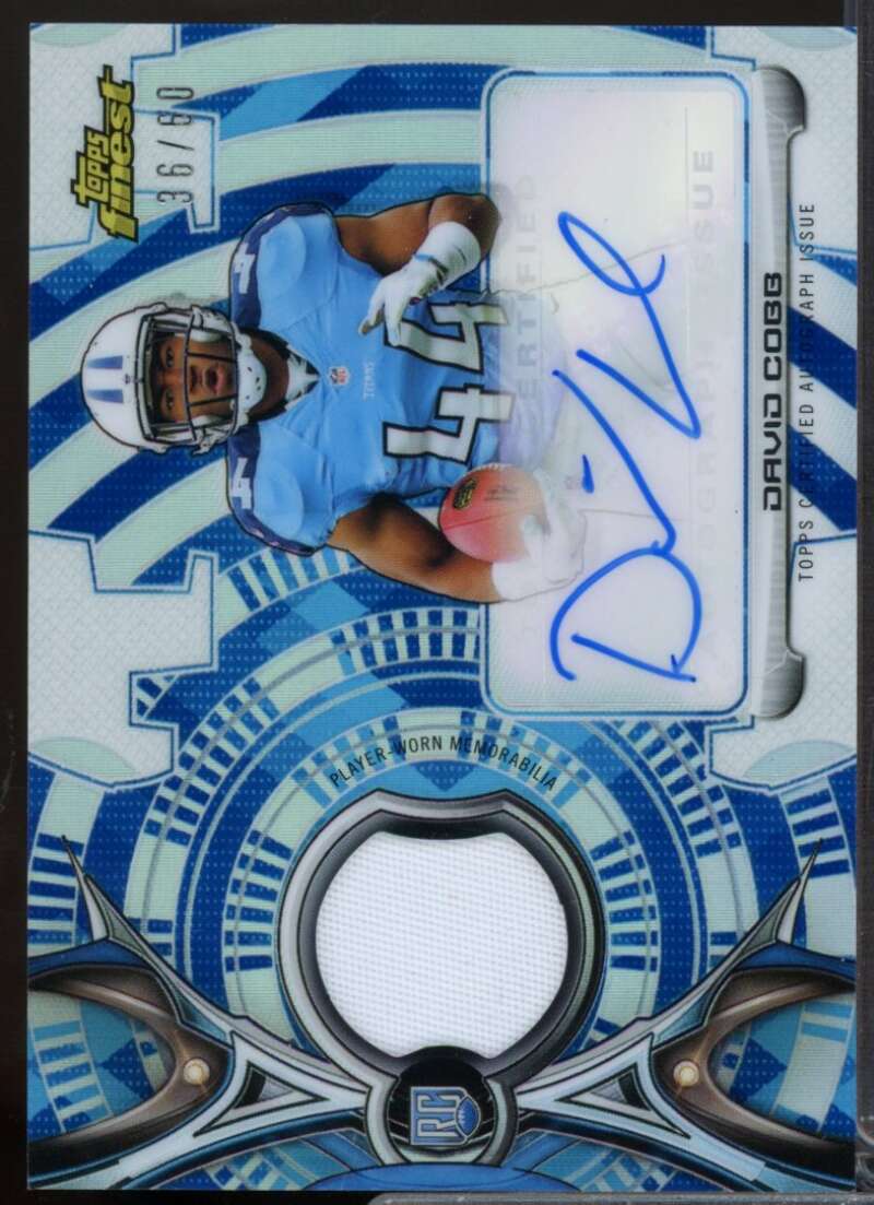 David Cobb /60 2015 Finest Rookie Patch Autographs Diamond Refractors #RRAPDC  Image 1