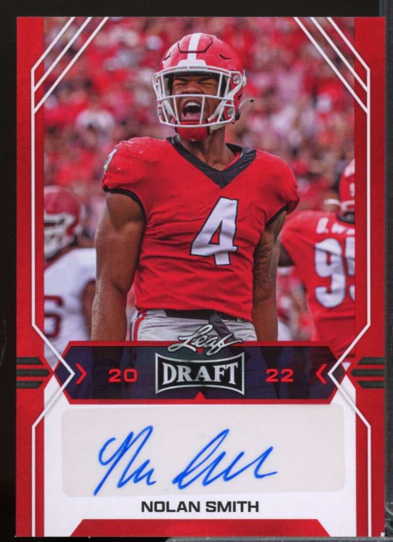 Nolan Smith Card 2022 Leaf Draft and Prospects Autographs Red #BANS1  Image 1