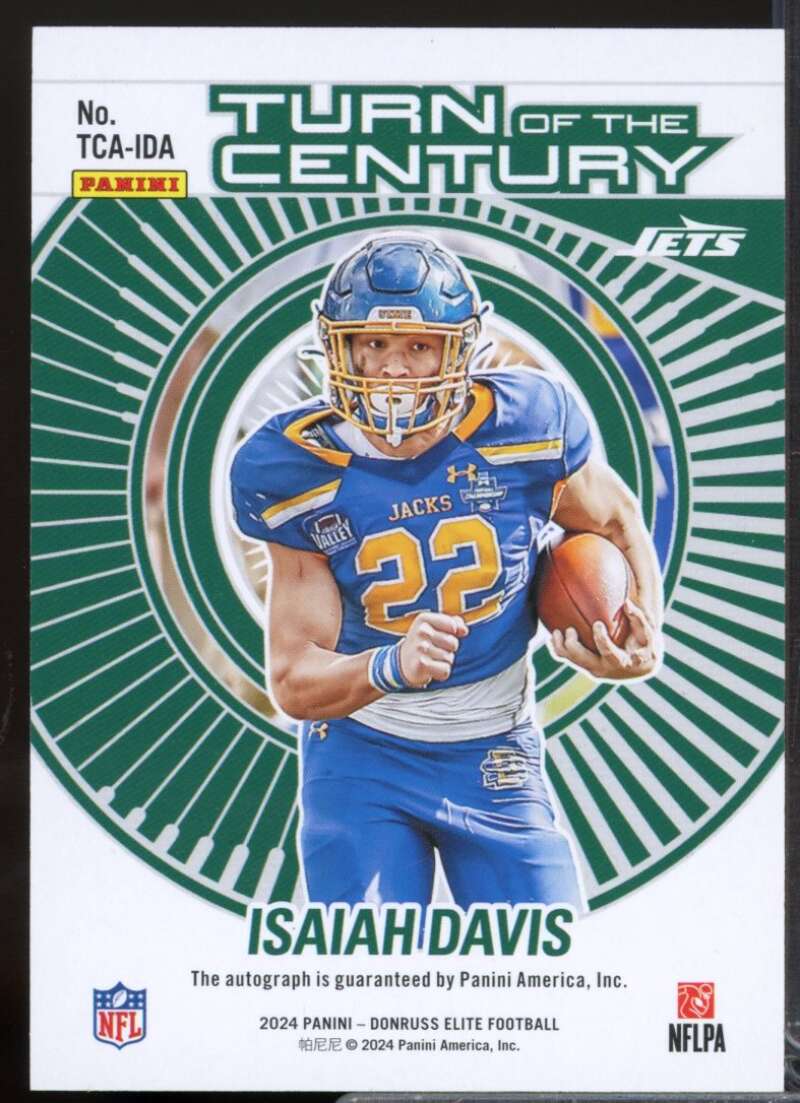 Isaiah Davis Rookie /499 Card 2024 Elite Turn of the Century Autographs #61  Image 2