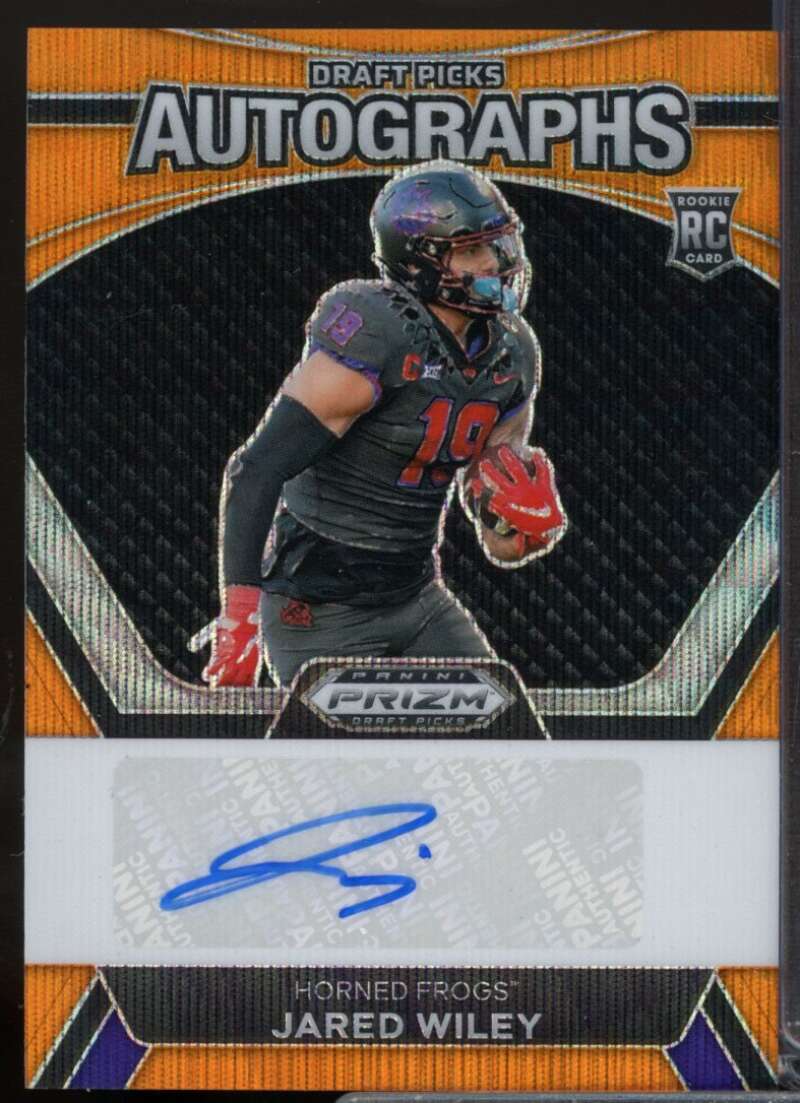 Jared Wiley Rookie /75 2024 Panini Prizm Draft Picks Autographs Orange Wave #96  Image 1