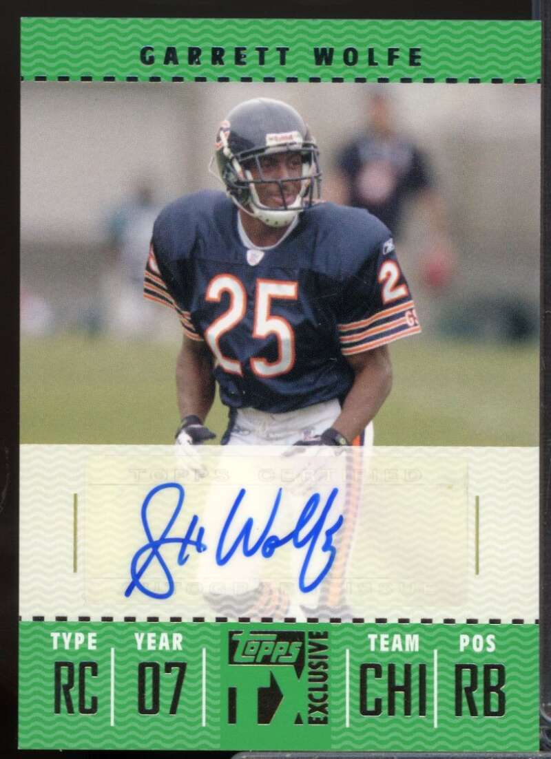 Garrett Wolfe Card 2007 Topps TX Exclusive Rookie Autographs #GW  Image 1