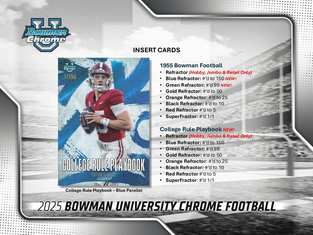 2025 Bowman University Chrome Football Hobby Box Image 5