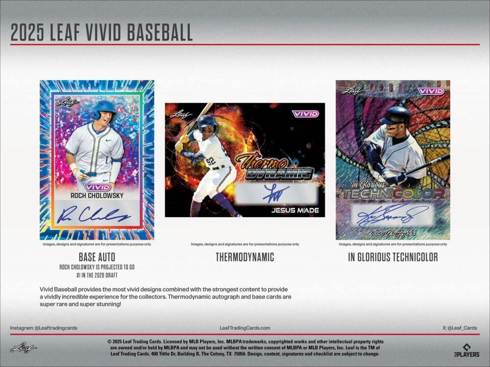 2025 Leaf Vivid Baseball Hobby Box Image 3